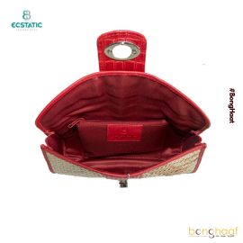  Ecstatic Leather with Sitalpati Clutch (Red)