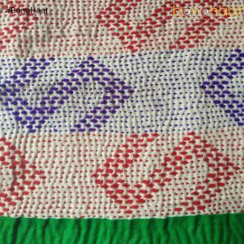 Hand woven Pure Cotton Kantha for Babies (Blue & Green)