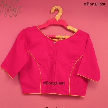 Red Rubia – hand stitched Boat neck blouse 