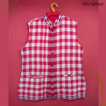 Red & White Checks Gamcha Jacket 