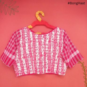 Cotton Gamcha & Warli print Blouse