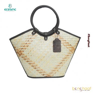 Ecstatic Leather with Sitalpati Hand Bag (Brown)