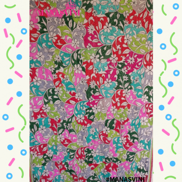 Floral Theme Kantha Stitched Dupatta