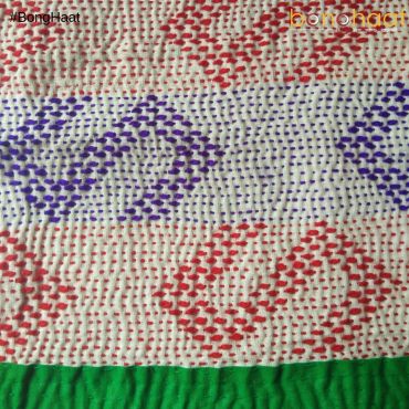 Hand woven Pure Cotton Kantha for Babies (Blue & Green)