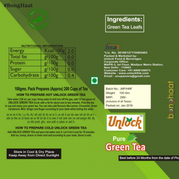 Pure Green Tea 100 Grams (Tin pack)